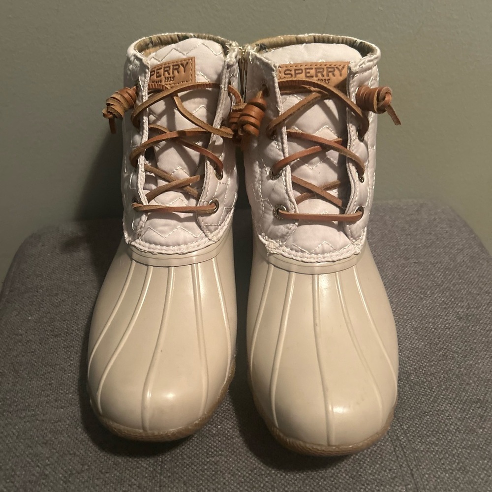 Sperry Women's Cream Duck Boots‎ size 7.5 - Picture 3 of 6